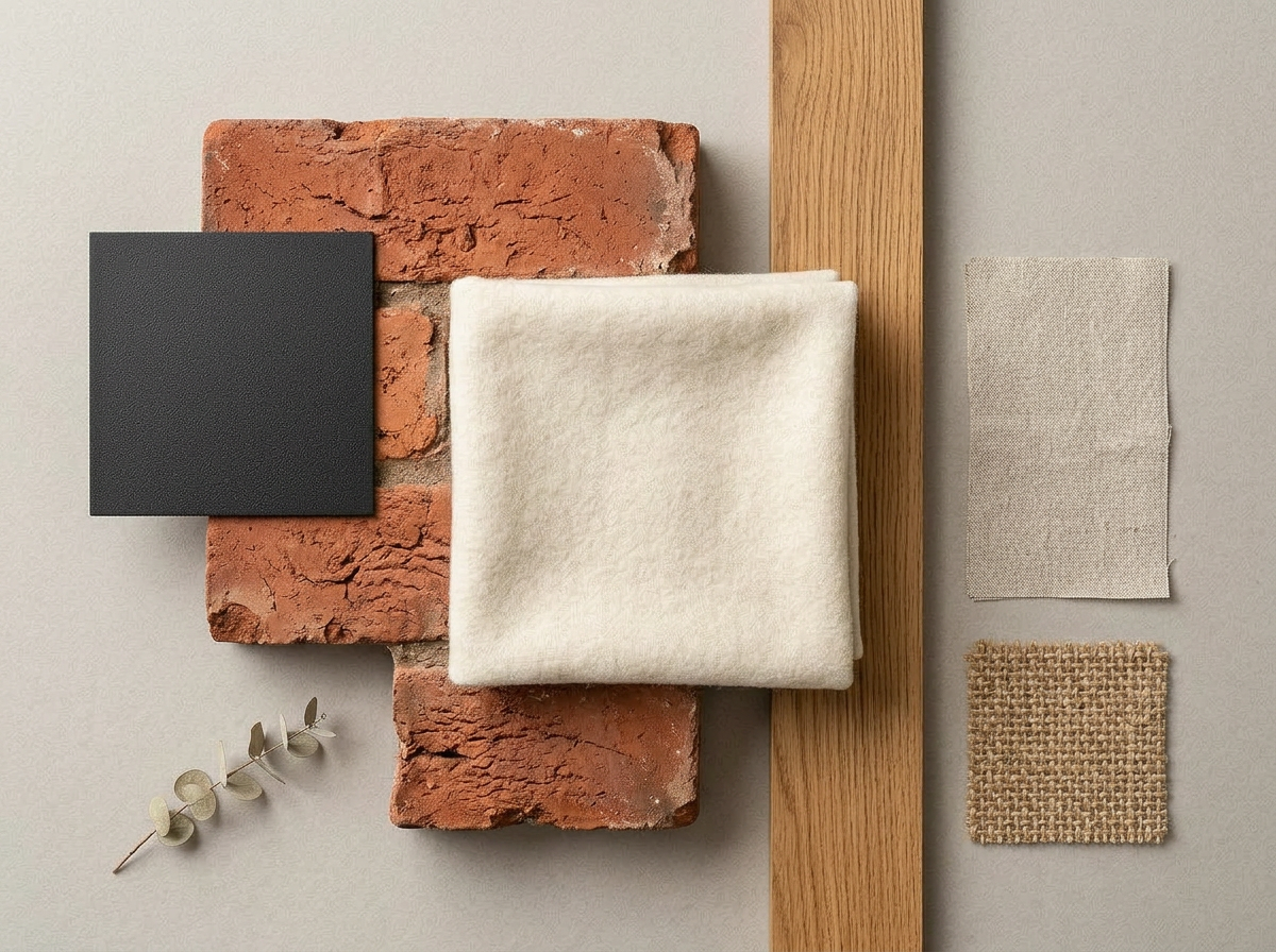 Industrial Loft — moodboard with palette, materials and textures
